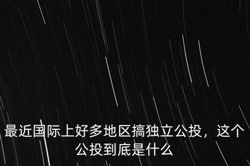最近國際上好多地區(qū)搞獨(dú)立公投，這個(gè)公投到底是什么