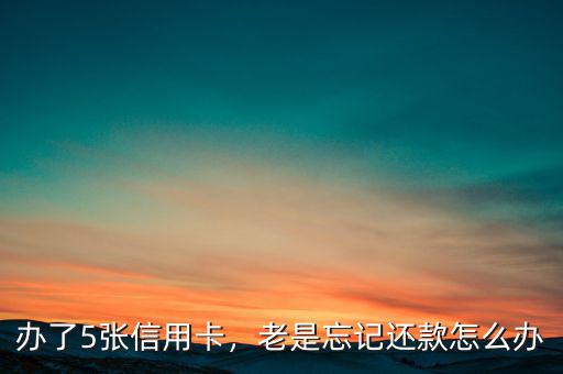 辦了5張信用卡，老是忘記還款怎么辦