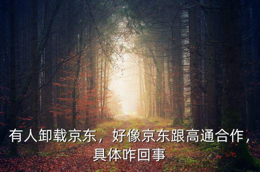 有人卸載京東，好像京東跟高通合作，具體咋回事