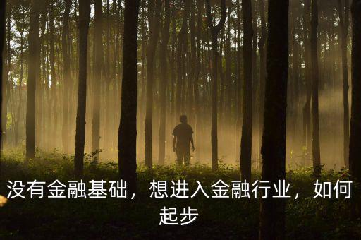 沒有金融基礎，想進入金融行業(yè)，如何起步