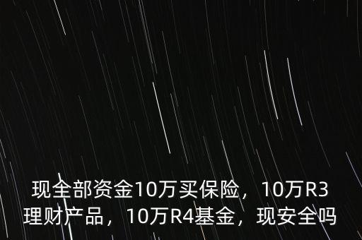 現(xiàn)全部資金10萬(wàn)買保險(xiǎn)，10萬(wàn)R3理財(cái)產(chǎn)品，10萬(wàn)R4基金，現(xiàn)安全嗎