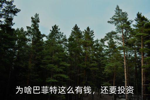 為啥巴菲特這么有錢，還要投資