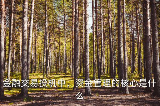 金融交易投機中，資金管理的核心是什么