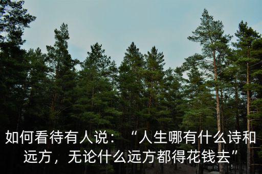 如何看待有人說：“人生哪有什么詩和遠方，無論什么遠方都得花錢去”