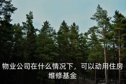 物業(yè)公司在什么情況下，可以動(dòng)用住房維修基金