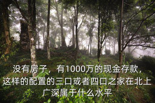 沒(méi)有房子，有1000萬(wàn)的現(xiàn)金存款，這樣的配置的三口或者四口之家在北上廣深屬于什么水平