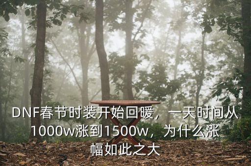DNF春節(jié)時裝開始回暖，一天時間從1000w漲到1500w，為什么漲幅如此之大