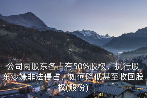 公司兩股東各占有50%股權(quán)，執(zhí)行股東涉嫌非法侵占，如何降低甚至收回股權(quán)(股份)