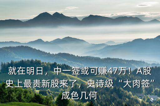 就在明日，中一簽或可賺47萬(wàn)！A股史上最貴新股來(lái)了，史詩(shī)級(jí)“大肉簽”成色幾何