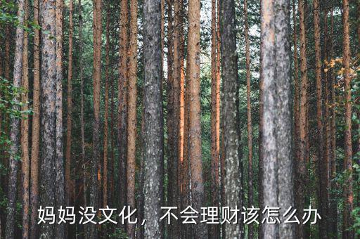 媽媽沒文化，不會理財該怎么辦