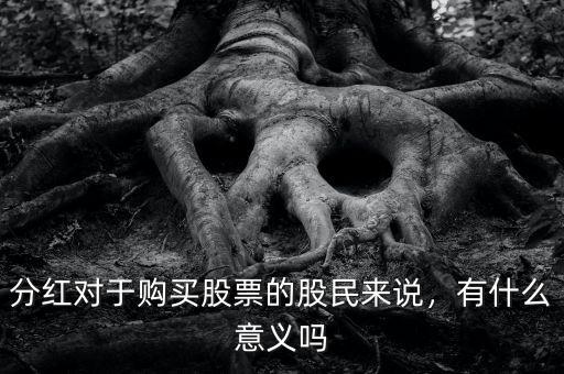 分紅對于購買股票的股民來說，有什么意義嗎