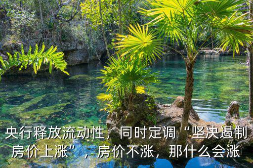 央行釋放流動(dòng)性，同時(shí)定調(diào)“堅(jiān)決遏制房?jī)r(jià)上漲”，房?jī)r(jià)不漲，那什么會(huì)漲