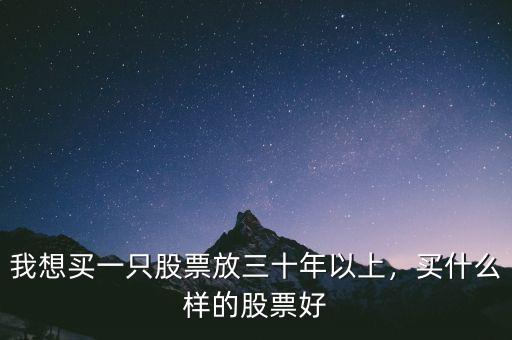 我想買一只股票放三十年以上，買什么樣的股票好