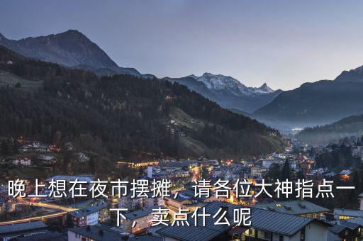 晚上想在夜市擺攤，請各位大神指點一下，賣點什么呢