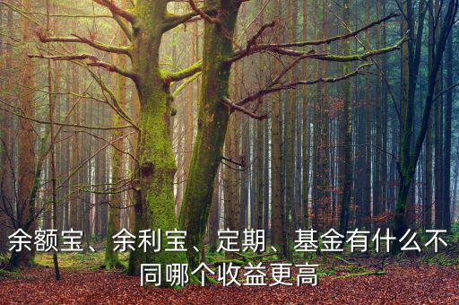 余額寶、余利寶、定期、基金有什么不同哪個收益更高