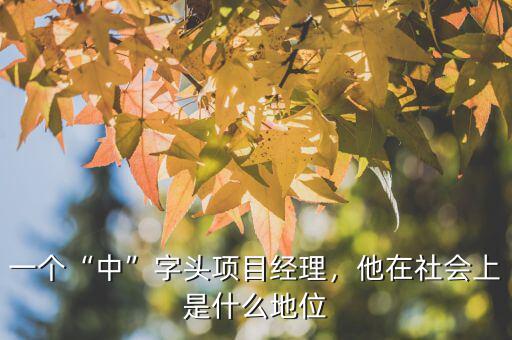一個(gè)“中”字頭項(xiàng)目經(jīng)理，他在社會(huì)上是什么地位