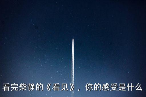 看完柴靜的《看見》，你的感受是什么