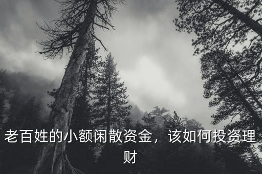 老百姓的小額閑散資金，該如何投資理財