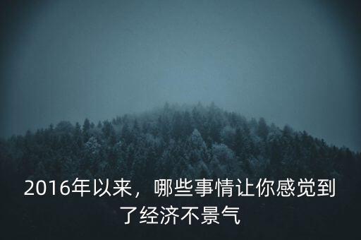 2016年以來，哪些事情讓你感覺到了經濟不景氣