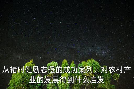 從褚時健勵志橙的成功案列，對農(nóng)村產(chǎn)業(yè)的發(fā)展得到什么啟發(fā)