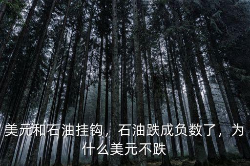 美元和石油掛鉤，石油跌成負數(shù)了，為什么美元不跌