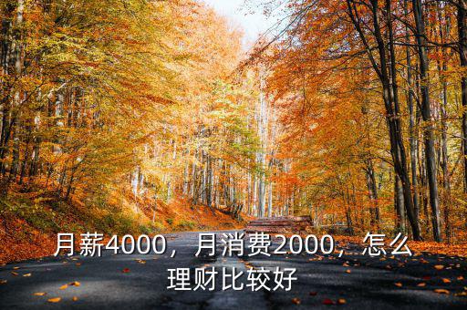 月薪4000，月消費(fèi)2000，怎么理財比較好