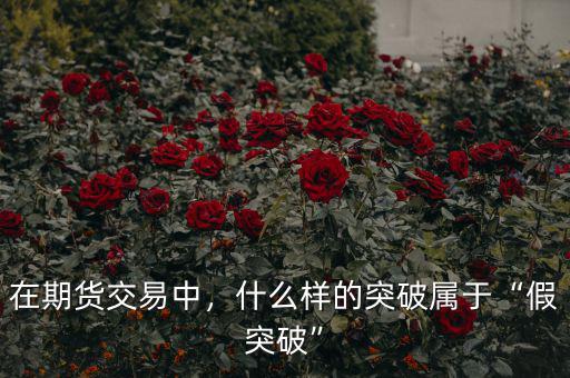 在期貨交易中，什么樣的突破屬于“假突破”