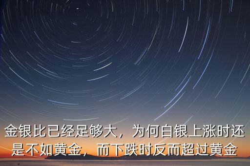 金銀比已經(jīng)足夠大，為何白銀上漲時還是不如黃金，而下跌時反而超過黃金