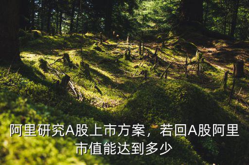 阿里研究A股上市方案，若回A股阿里市值能達(dá)到多少