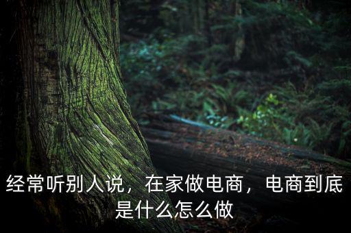 經(jīng)常聽別人說，在家做電商，電商到底是什么怎么做
