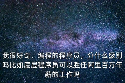 我很好奇，編程的程序員，分什么級別嗎比如底層程序員可以勝任阿里百萬年薪的工作嗎