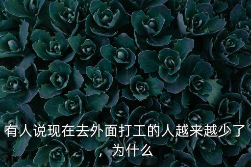 有人說現(xiàn)在去外面打工的人越來越少了，為什么