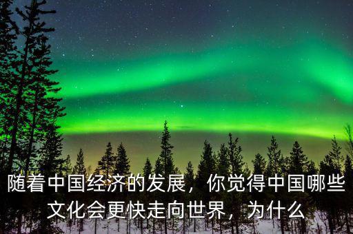 隨著中國(guó)經(jīng)濟(jì)的發(fā)展，你覺(jué)得中國(guó)哪些文化會(huì)更快走向世界，為什么
