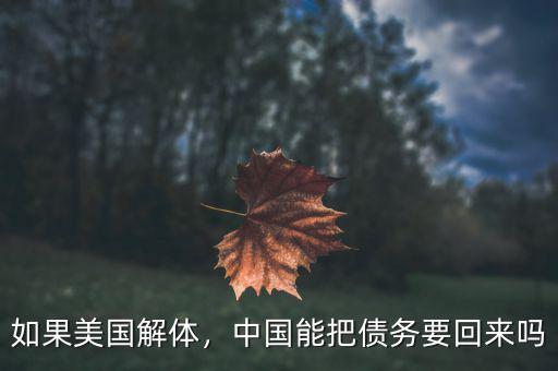 如果美國解體，中國能把債務(wù)要回來嗎