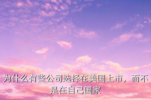 為什么有些公司選擇在美國上市，而不是在自己國家