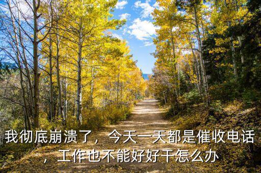 我徹底崩潰了，今天一天都是催收電話，工作也不能好好干怎么辦