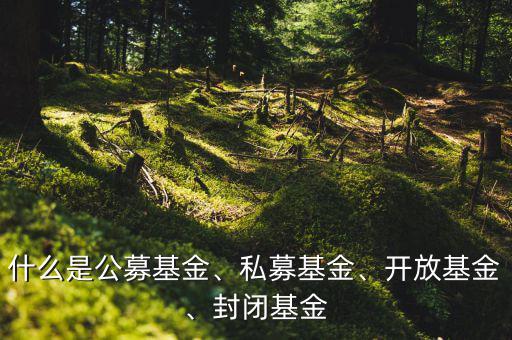 什么是公募基金、私募基金、開放基金、封閉基金