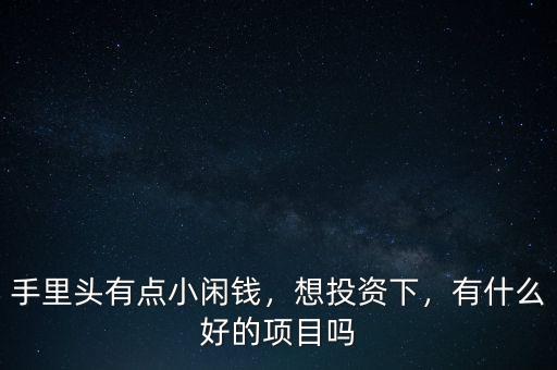手里頭有點(diǎn)小閑錢(qián)，想投資下，有什么好的項(xiàng)目嗎