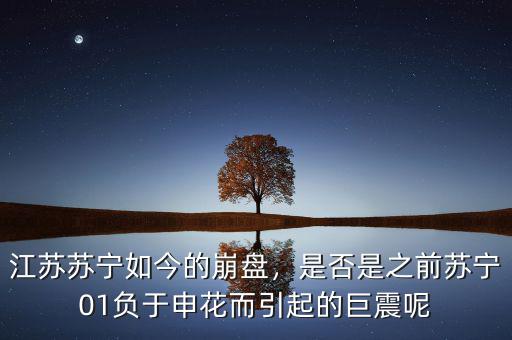 江蘇蘇寧如今的崩盤，是否是之前蘇寧01負(fù)于申花而引起的巨震呢
