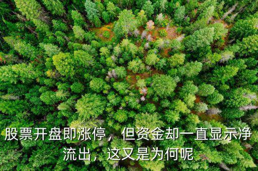 股票開(kāi)盤(pán)即漲停，但資金卻一直顯示凈流出，這又是為何呢