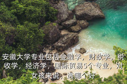 安徽大學專業(yè)包括金融學，財政學，稅收學，經(jīng)濟學，國際貿(mào)易5個專業(yè)，對女孩來說，選哪個好
