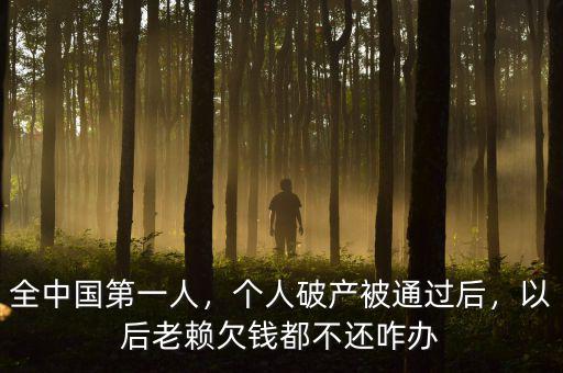 全中國(guó)第一人，個(gè)人破產(chǎn)被通過(guò)后，以后老賴(lài)欠錢(qián)都不還咋辦