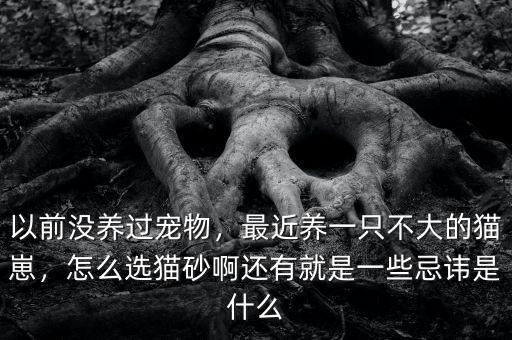 以前沒養(yǎng)過寵物，最近養(yǎng)一只不大的貓崽，怎么選貓砂啊還有就是一些忌諱是什么