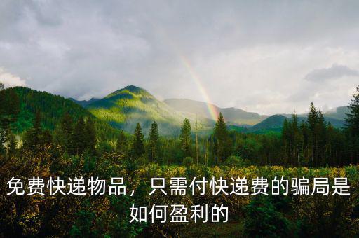 免費(fèi)快遞物品，只需付快遞費(fèi)的騙局是如何盈利的
