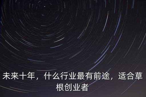 未來十年，什么行業(yè)最有前途，適合草根創(chuàng)業(yè)者