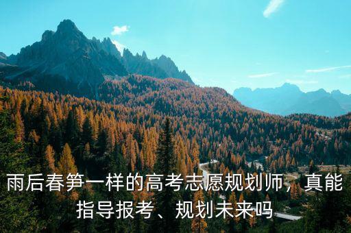 雨后春筍一樣的高考志愿規(guī)劃師，真能指導(dǎo)報考、規(guī)劃未來嗎
