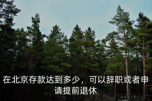 在北京存款達到多少，可以辭職或者申請?zhí)崆巴诵? class=