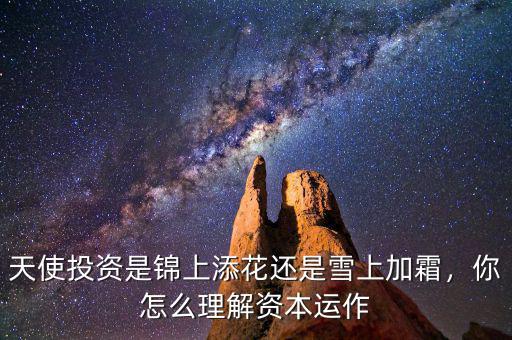 天使投資是錦上添花還是雪上加霜，你怎么理解資本運(yùn)作