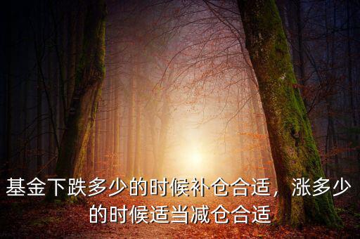 基金下跌多少的時候補倉合適，漲多少的時候適當減倉合適