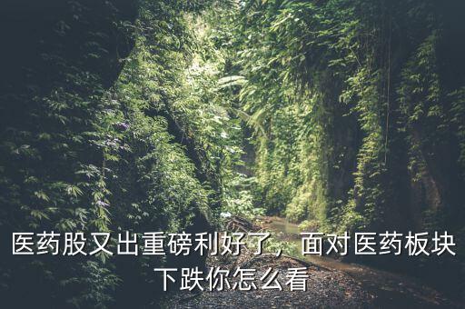 醫(yī)藥股又出重磅利好了，面對醫(yī)藥板塊下跌你怎么看